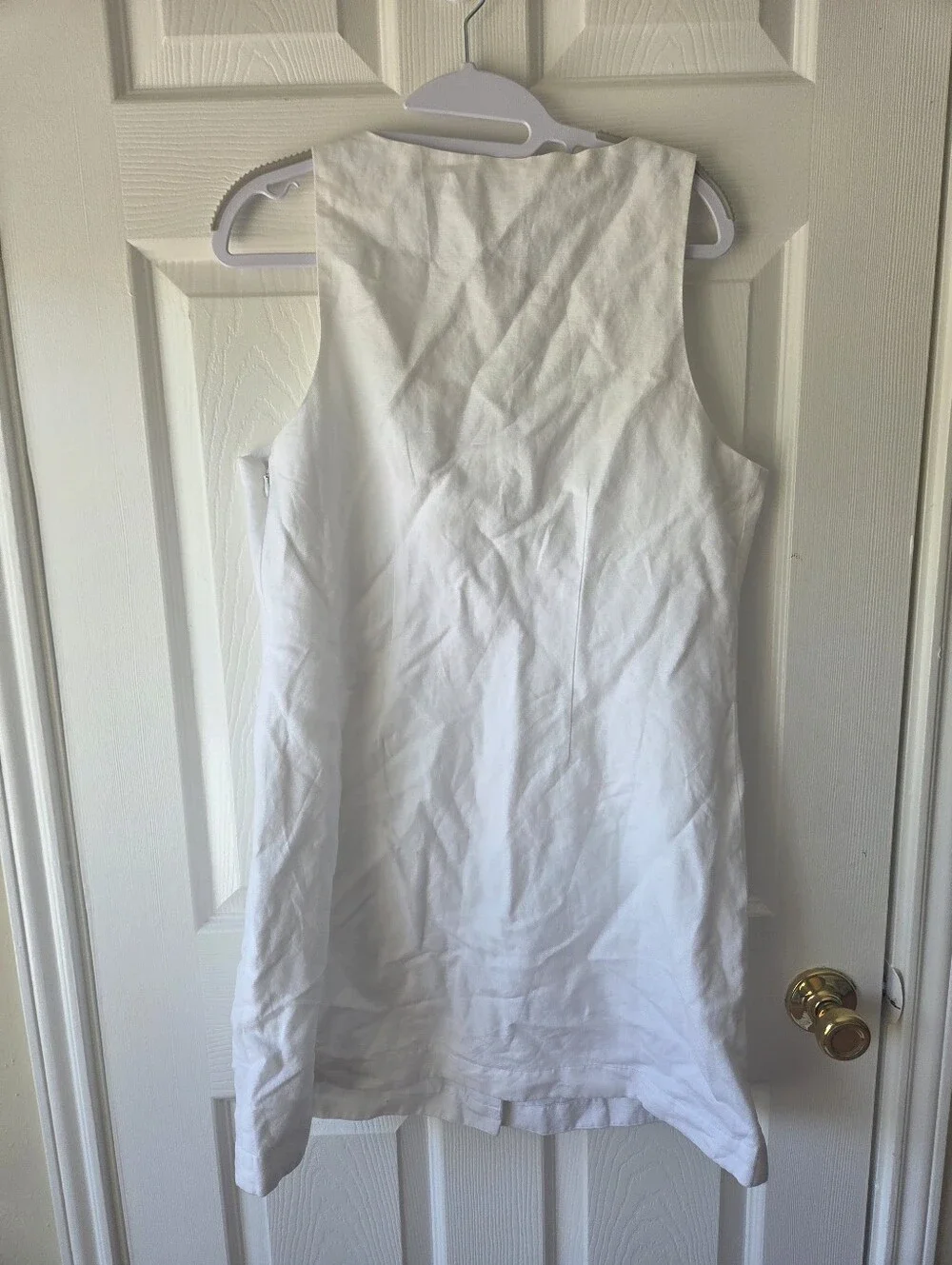 The Drop White Cotton Mini Dress L Summer NWT Lightweight Lined Square Neck Boho